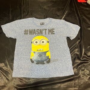 Funny minions shirt blue gray ish like new